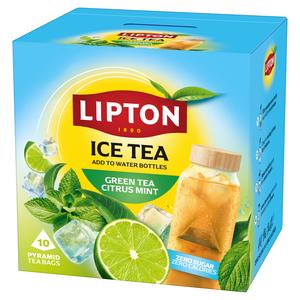 Lipton Green Tea 10 x 3.5g Citrus Mint Pyramid Ice Tea Bags - gallery image 2