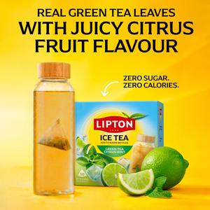 Lipton Green Tea 10 x 3.5g Citrus Mint Pyramid Ice Tea Bags - gallery image 3