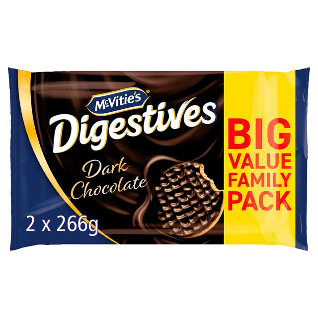 McVitie's Digestives 2 x 266g Dark Chocolate Twin Pack Biscuits - gallery image 1