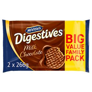 McVitie's Digestives 2 x 266g Milk Chocolate Twin Pack Biscuits