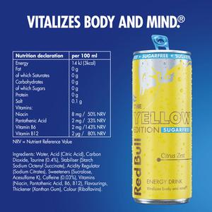 Red Bull 4 x 250ml Sugarfree Citrus Zest Energy Drink, Summer Edition - gallery image 3