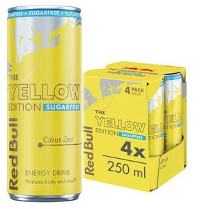 Red Bull 4 x 250ml Sugarfree Citrus Zest Energy Drink, Summer Edition