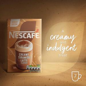 Nescafé 7 x 19.5g Latte Flavour Creamy Tiramisu Coffee Sachets, Dessert Edition - gallery image 3