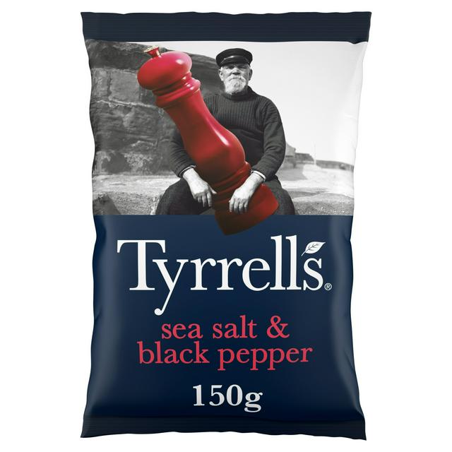Tyrrells 150g Sea Salt & Black Pepper Sharing Crisps - gallery image 1