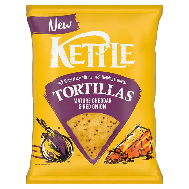 Kettle Mature 140g Cheddar & Red Onion Tortillas Chips - gallery image 1