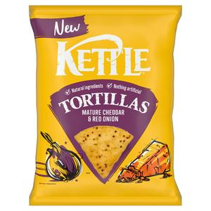 Kettle Mature 140g Cheddar & Red Onion Tortillas Chips