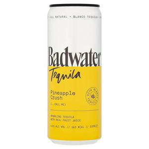Badwater Tequila 330ml Pineapple Crush Sparkling Tequila with Real Fruit Juice Can