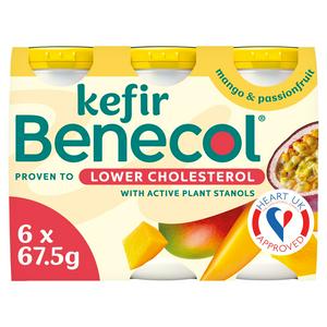 Benecol 6 x 67.5g Kefir Mango Passionfruit Yoghurt Drink
