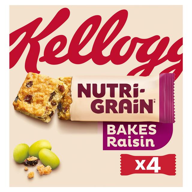Kellogg's 4 x 45g Nutri-Grain Bakes Raisin Snack Bars - gallery image 1