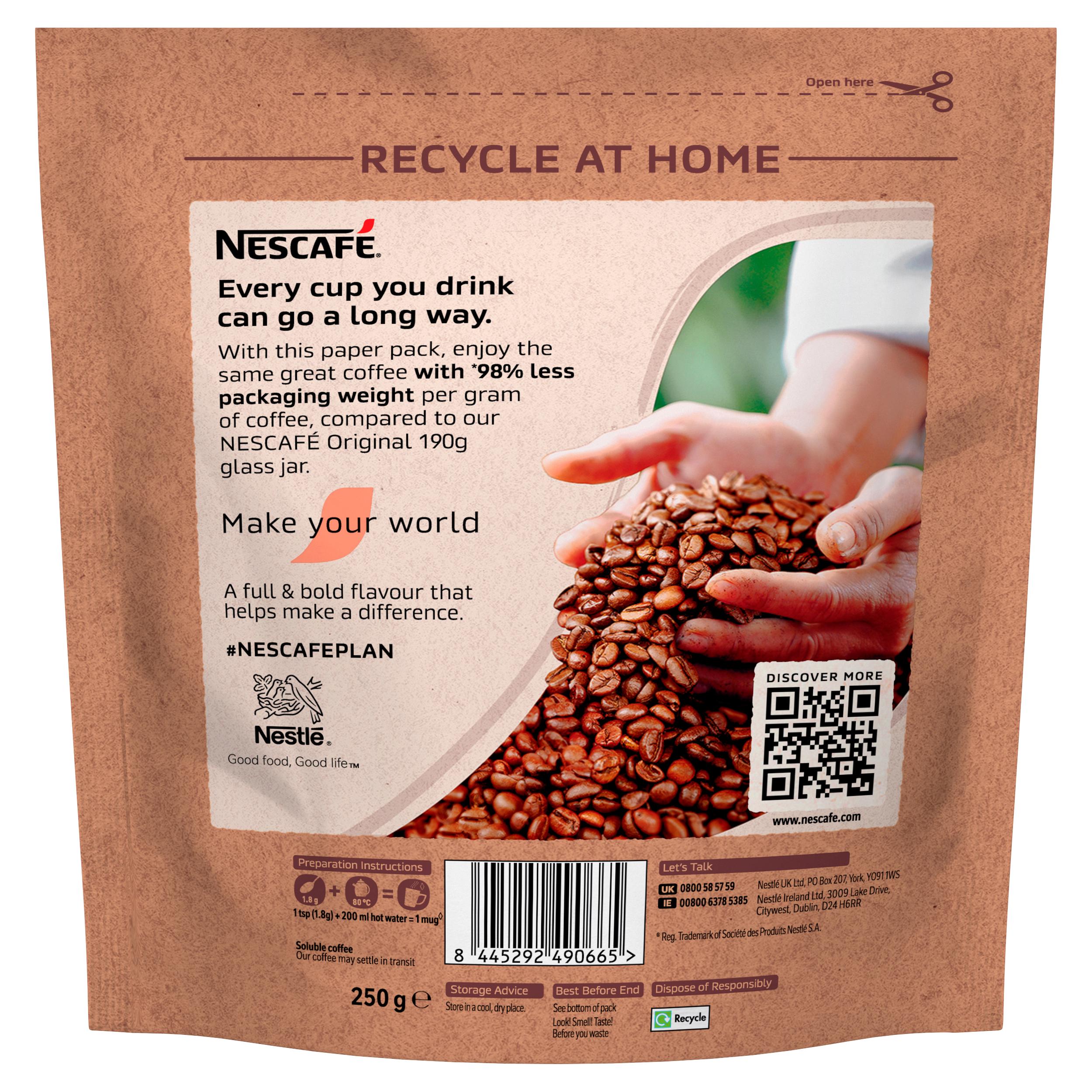 Nescafe Original Instant Coffee Paper Refill Pouch 250g thumbnail 2