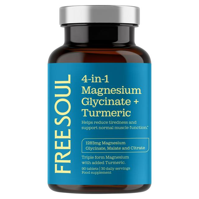 Free Soul 90 x 109g 4 in 1 Magnesium Glycinate + Turmeric Food Supplement Tablets - gallery image 1