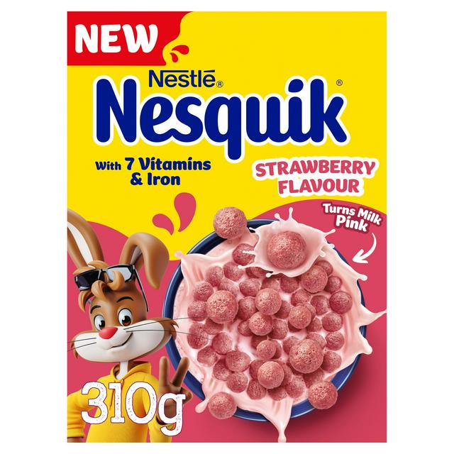 Nestle Nesquik 310g Strawberry Flavoured Breakfast Cereal - gallery image 1