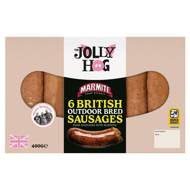 The Jolly Hog 6 x British Marmite Sausages 400g - gallery image 1
