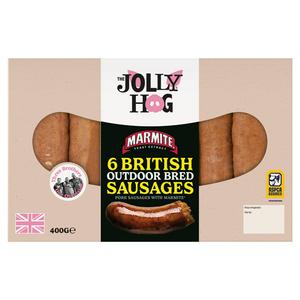 The Jolly Hog 6 x British Marmite Sausages 400g