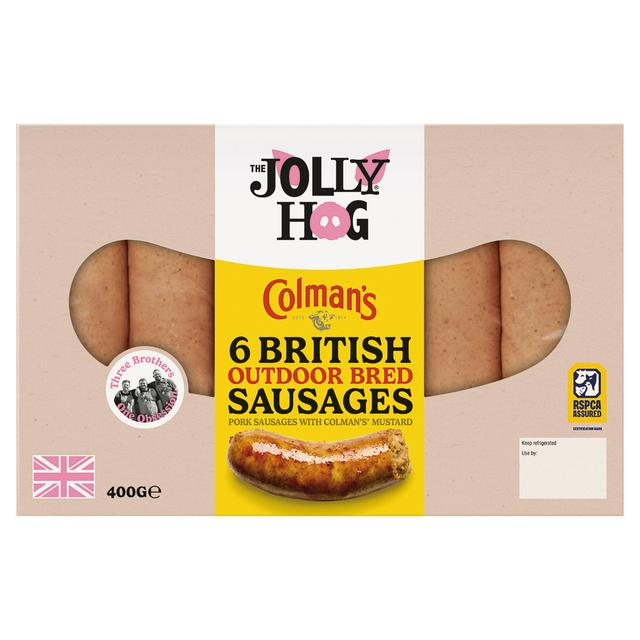 The Jolly Hog 6 x British Colman's Mustard Sausages 400g - gallery image 1