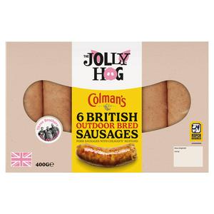 The Jolly Hog 6 x British Colman's Mustard Sausages 400g