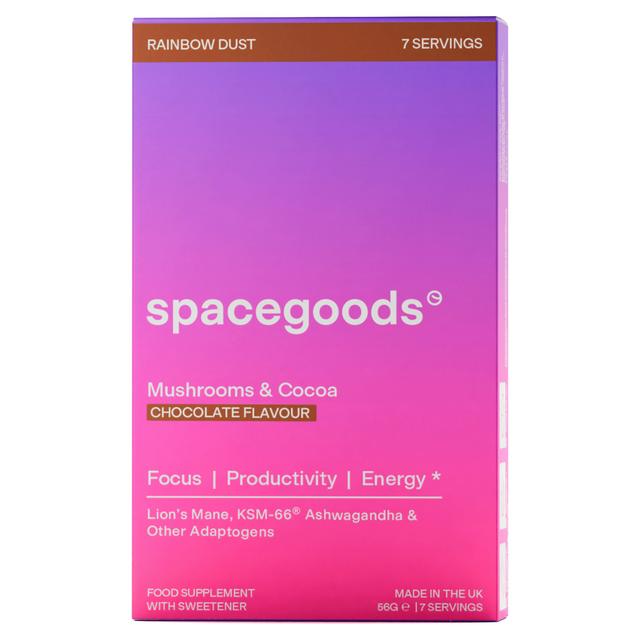 Spacegoods 7 x  56g Rainbow Dust Mushrooms & Cocoa Chocolate Flavour Food Supplement - gallery image 1