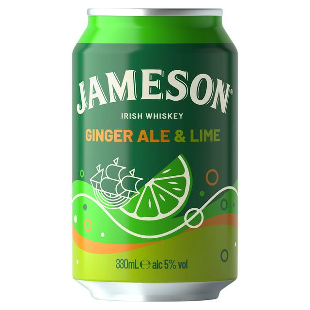 Jameson 330ml Irish Whiskey Ginger Ale & Lime Pre Mixed Drink Can - gallery image 1