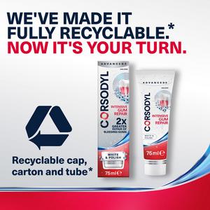 Corsodyl 75ml Advanced + Intensive Gum Repair White & Polish Toothpaste - gallery image 6