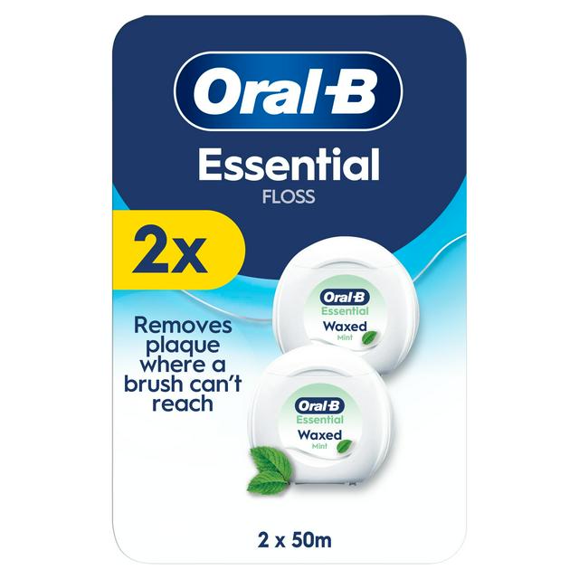 Oral-B Essential 2x50m Unflavoured Waxed Dental Floss - gallery image 1