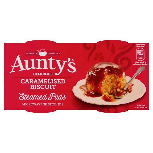 Aunty's Delicious 2 x 95g Caramelised Biscuit Steamed Puds - gallery image 1