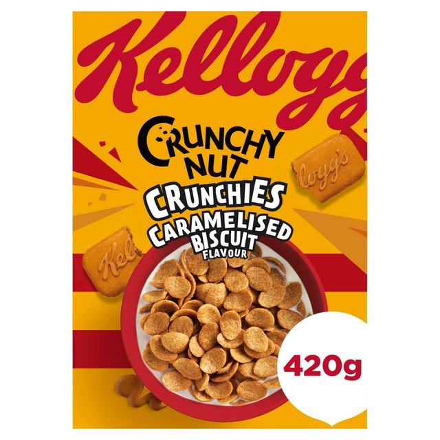 Kellogg's 420g Crunchy Nut Crunchies Caramelised Biscuit Breakfast Cereal - gallery image 1