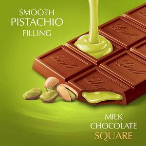Lindt Lindor 100g Pistachio Milk Chocolate Bar - gallery image 2