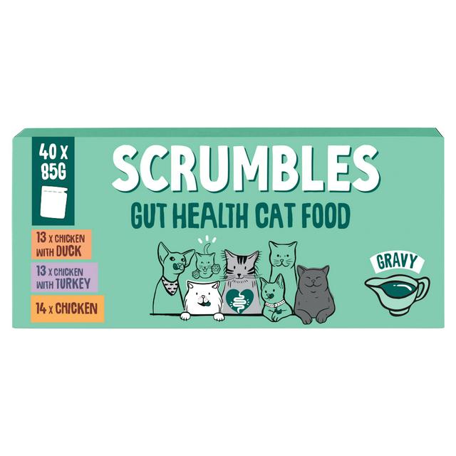 Scrumbles 40 x 85g Gravy Gut Friendly Cat Food - gallery image 1