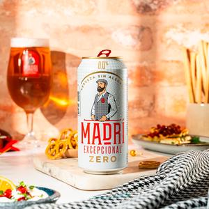 Madri Excepcional 4 x 440ml 0.0% Alcohol Free Lager Beer Can - gallery image 4