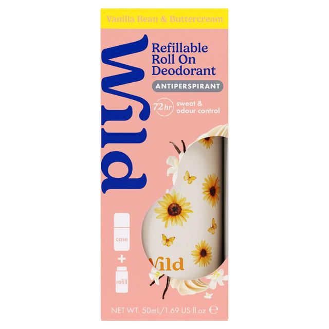 Wild 50ml Vanilla Bean & Buttercream Antiperspirant Roll on Deodorant - gallery image 1