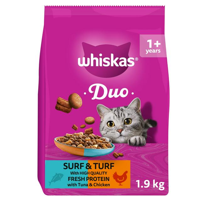 Whiskas Duo 1.9kg 1+ Surf & Turf Dry Cat Food - gallery image 1