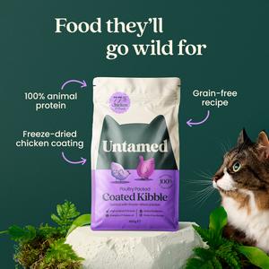 Untamed 800g 77% Chicken & Duck Poultry Packed Coated Kibble Cat Food - gallery image 2