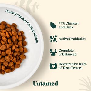 Untamed 800g 77% Chicken & Duck Poultry Packed Coated Kibble Cat Food - gallery image 3