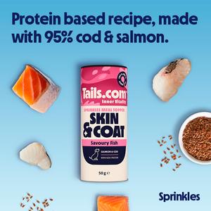 Tails.com Inner Vitality 50g Savoury Fish Skin Coat Sprinkles Meal Topper - gallery image 3
