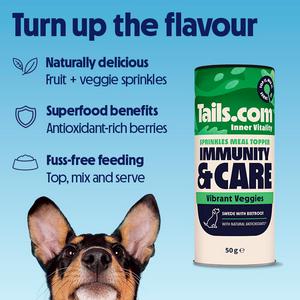 Tails.com Inner Vitality 50g Immunity & Care Vibrant Veggies Sprinkles Meal Topper - gallery image 2