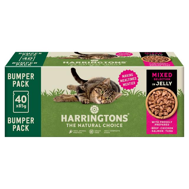 Harringtons 40 x 85g Mixed in Jelly Wet Cat Food Pouches - gallery image 1