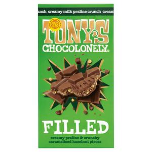 Tony's Chocolonely 127g Filled Creamy Praline & Crunchy Caramelised Hazelnut Pieces Chocolate Bar