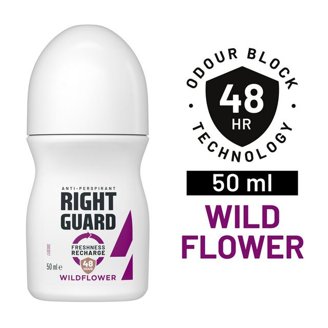 Right Guard Women 50ml 48h Wildflower Antiperspirant Roll on Deodorant - gallery image 1