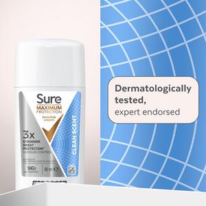 Sure Maximum Protection 60ml Clean Scent Anti Perspirant Cream Stick Deodorant - gallery image 2