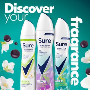 Sure Women 250ml Acai & Jasmine Nonstop Protection Frozen Antiperspirant Aerosol Deodorant Spray - gallery image 5