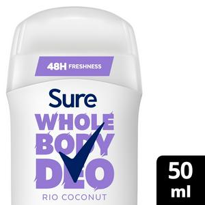 Sure Women Rio Coconut 48h Whole Body Deodorant Odour Control Stick 50ml