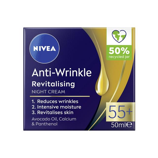 Nivea 50ml Anti Wrinkle + Revitalising 55+ Night Face Cream - gallery image 1