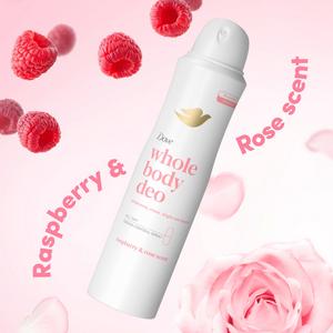 Dove 150ml Raspberry & Rose Whole Body Deodorant Spray - gallery image 3