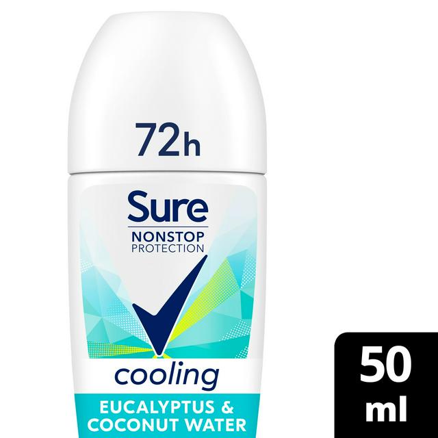 Sure Women 50ml Eucalyptus & Coconut Nonstop Protection Water Antiperspirant Roll on Deodorant - gallery image 1