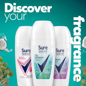 Sure Women 50ml Eucalyptus & Coconut Nonstop Protection Water Antiperspirant Roll on Deodorant - gallery image 5