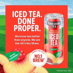 Yorkshire Tea 330ml Peach & Raspberry Iced Tea Can - gallery image 3