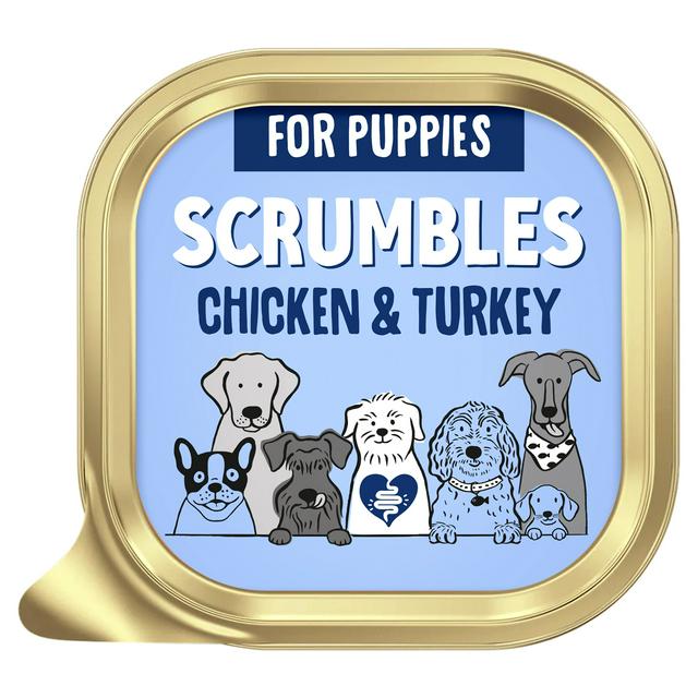 Scrumbles 150g Chicken & Turkey for Puppies Wet Dog Food Tray - gallery image 1
