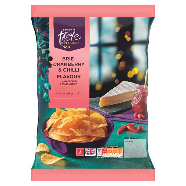 Sainsbury's 150g Chilli, Brie & Cranberry Crisps, Taste the Difference - gallery image 1