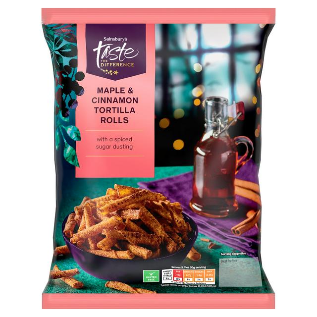 Sainsbury's 150g Maple & Cinnamon Tortilla Rolls Crisps, Taste the Difference - gallery image 1