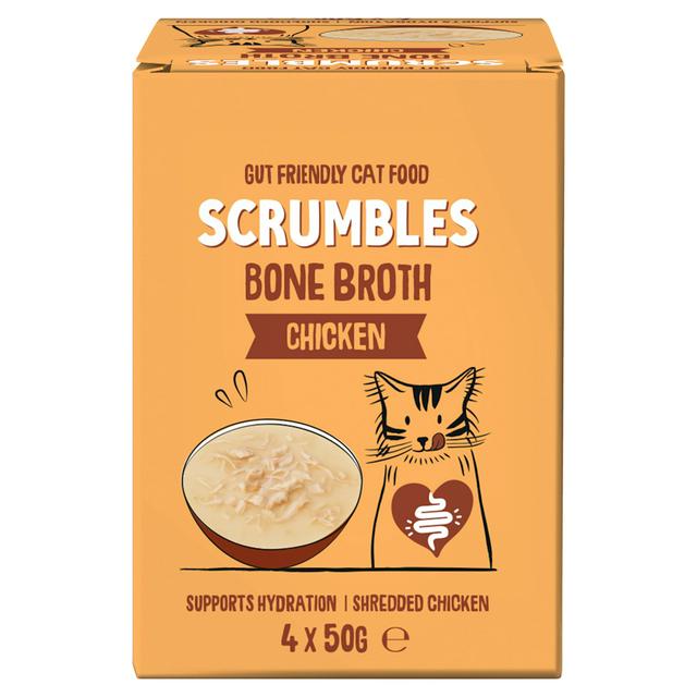 Scrumbles 4 x 50g Bone Broth Chicken Wet Cat Food - gallery image 1